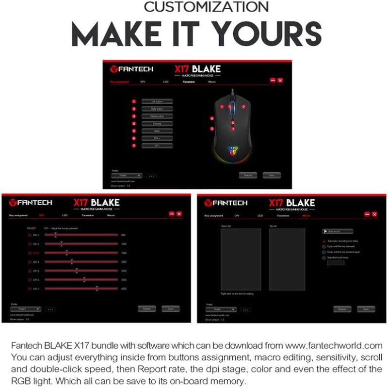 Fantech Blake X17 Macro RGB Gaming Mouse